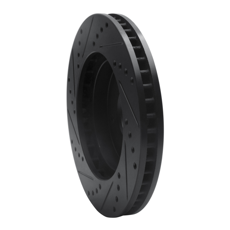 Chevrolet S10 Brake Rotor (1) - Front Right - R1 Concepts - Drilled & Slotted - Black - `97-`05
